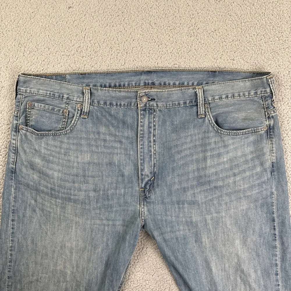 Levi's 569 Loose Straight Jeans Men 44x30 Blue Whiskered Light Wash Workwear